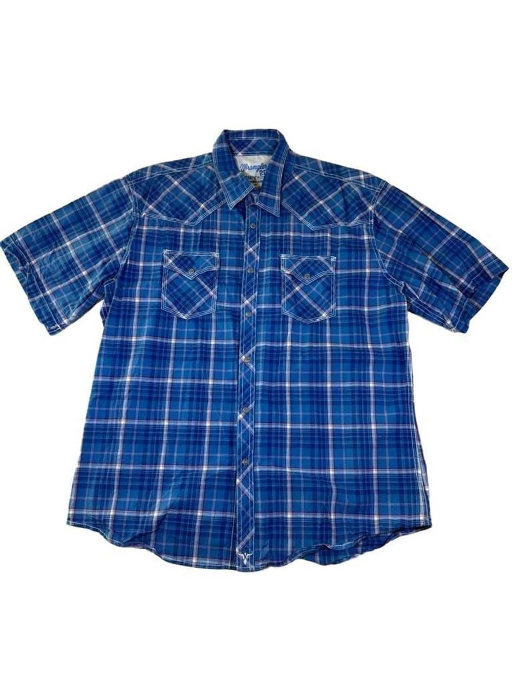 Wrangler 20X Competition Advanced Comfort Plaid Print Short Sleeve Western Shirt